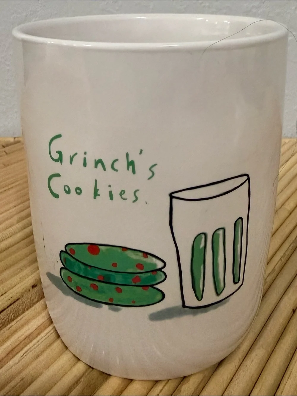 Rae Dunn Artisan Collection Double Sided TREET on Front GRINCH’s COOKIES on Back